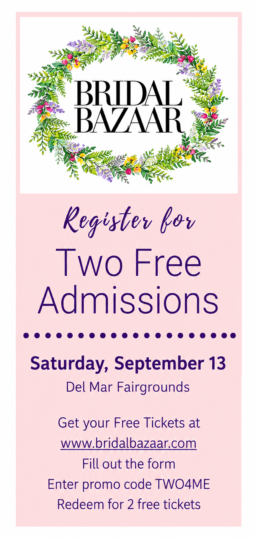 Bridal Bazaar - TWO FREE ADMISSIONS SEPT _2026